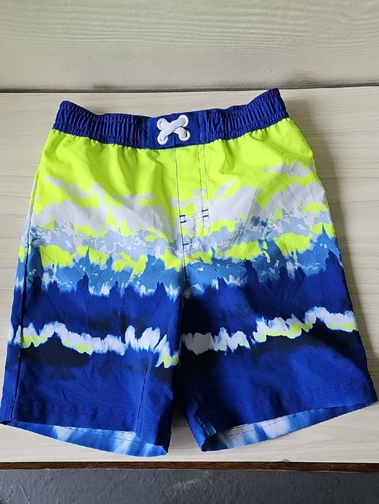 wonder nation Other - Boys Neon Lime & Blue Swim Trunks